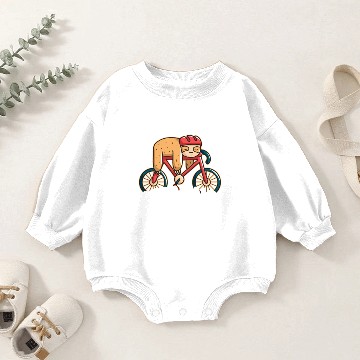 Discover Faules sloth while cycling Baby Romper Sweatshirts