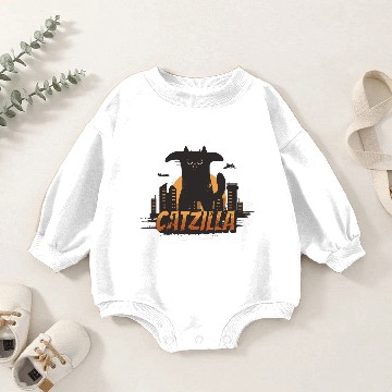 Discover Catzilla the mischievous cat Baby Romper Sweatshirts
