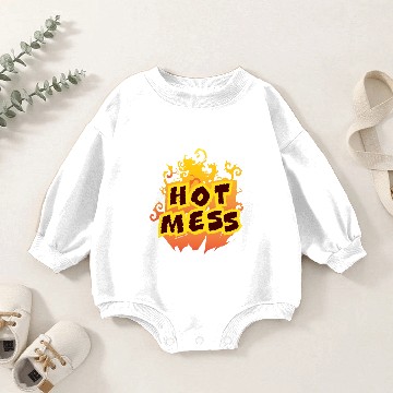 Discover Hot Mess Flames Baby Romper Sweatshirts