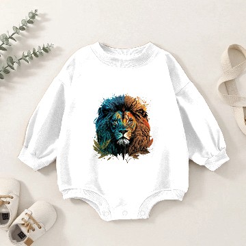 Discover Two Face Lion Baby Romper Sweatshirts