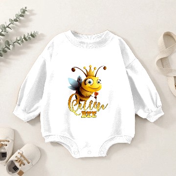 Discover Queen Bee Crown Baby Romper Sweatshirts
