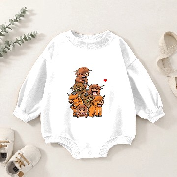 Discover Funny Scottish Highland Cattle Cow Baby Romper Sweatshirts