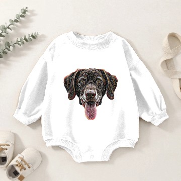 Discover Chocolate Labrador Retriever Face Baby Romper Sweatshirts