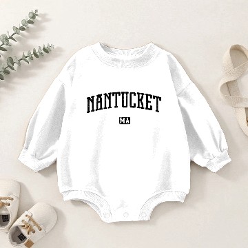 Discover Nantucket Massachusetts Baby Romper Sweatshirts