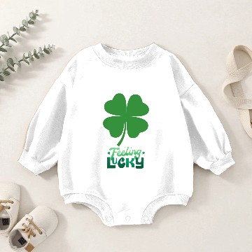 Discover Irish Feeling Lucky four leaf Shamrock Baby Romper Sweatshirts