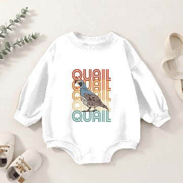 Discover Retro Quail Baby Romper Sweatshirts