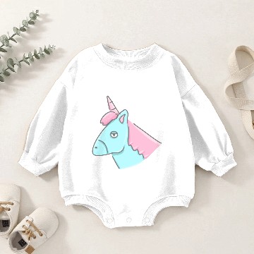 Discover Unicorn head animal icon fantasy Baby Romper Sweatshirts