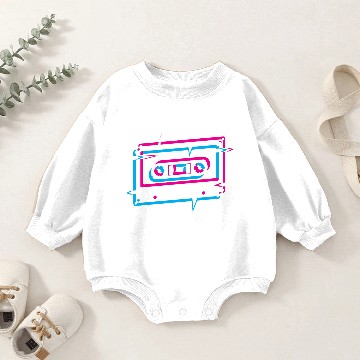 Discover Cassette Tape - Glitch Baby Romper Sweatshirts