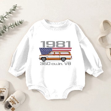 Discover 1981 Burnt Orange Baby Romper Sweatshirts