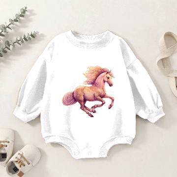 Discover Horse: Running Baby Romper Sweatshirts