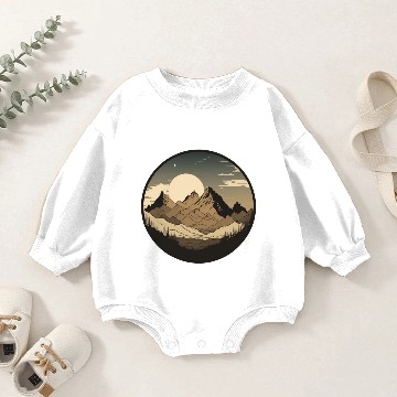 Discover brown mountains circle Baby Romper Sweatshirts