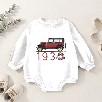 Discover 1930 town Maroon Baby Romper Sweatshirts