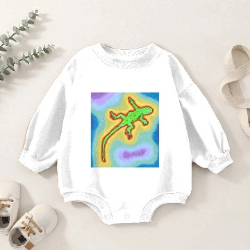 Discover Lime green gecko Baby Romper Sweatshirts
