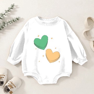 Discover Candy Hearts Baby Romper Sweatshirts