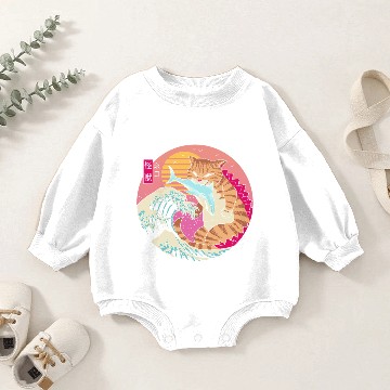 Discover Neko Wave Kaiju Baby Romper Sweatshirts
