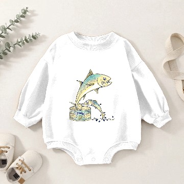 Discover Tuna Fish Escaping a tin can Baby Romper Sweatshirts