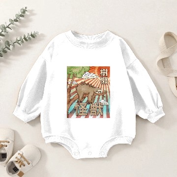 Discover Kaiju Sloth Japanese Monster Baby Romper Sweatshirts