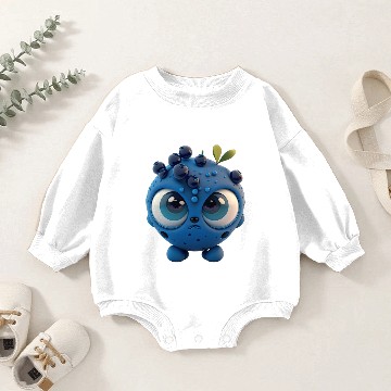 Discover Cute blueberry cartoon character Baby Romper Sweatshirts