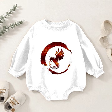 Discover Fiery Bird Monogram E Baby Romper Sweatshirts