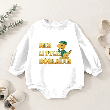 Discover Wee Lil Hooligan loves Dinosaur St Patrick Day Baby Romper Sweatshirts