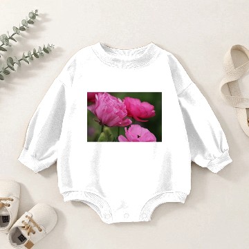 Discover Closeup Deep Peony Pink Ranunculus Baby Romper Sweatshirts