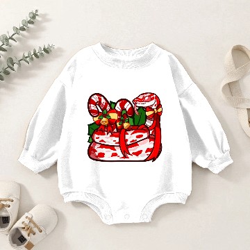 Discover Candycane Corn Snake Winter Baby Romper Sweatshirts