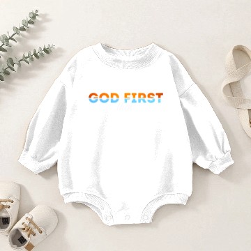 Discover God first then Coffee Baby Romper Sweatshirts