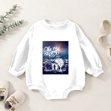 Discover He Is Risen!Jesus,Easter, Bright & Morning Star Baby Romper Sweatshirts