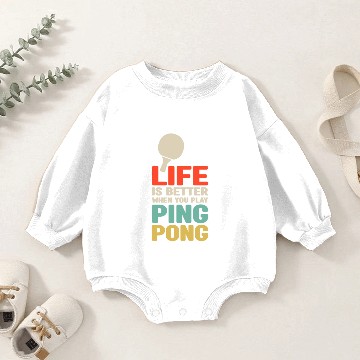 Discover Ping Pong Table Tennis 2 Baby Romper Sweatshirts