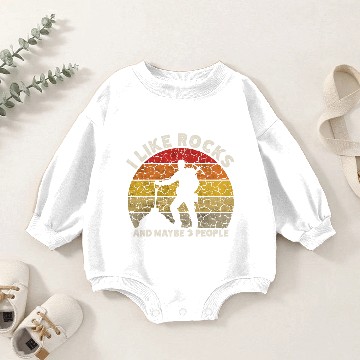 Discover I Like Rocks And Maybe 3 People Rock Collecting Baby Romper Sweatshirts