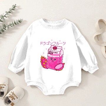 Discover Kawaii Dragon Fruit Milk Baby Romper Sweatshirts
