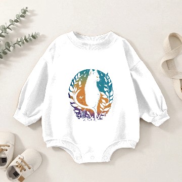 Discover Black cat in multicolored background Baby Romper Sweatshirts