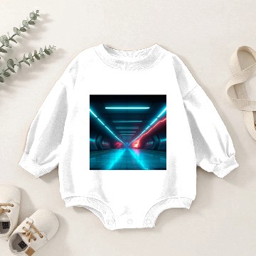 Discover Futuristic Subway Baby Romper Sweatshirts