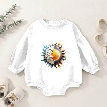 Discover White background sun planet logo fantasy Baby Romper Sweatshirts
