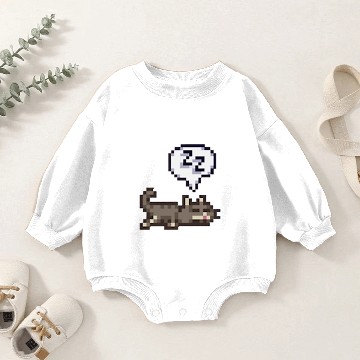 Discover Stardew Valley Sleeping Cat Sploot Baby Romper Sweatshirts