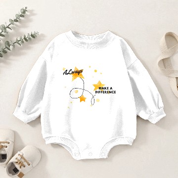 Discover Always Make a Difference Baby Romper Sweatshirts | Gold Star Motif