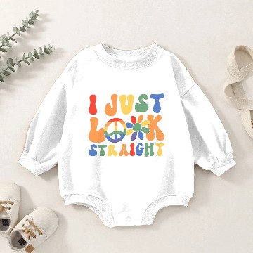 Discover I Just Look Straight Baby Romper Sweatshirts