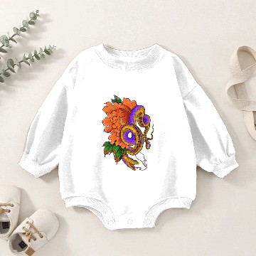 Discover Neojapanese Peony Snake Baby Romper Sweatshirts