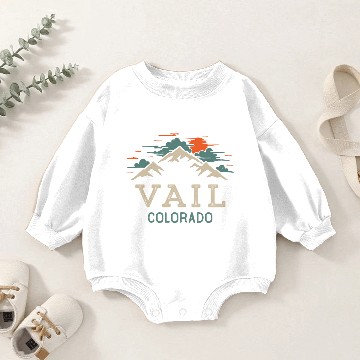 Discover Vail Colorado Mountain Baby Romper Sweatshirts