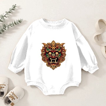 Discover Lion Masks with Batik Patterns Baby Romper Sweatshirts