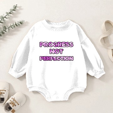 Discover Progress Not Perfection purple camo Baby Romper Sweatshirts