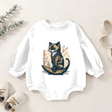 Discover Cat Japanese Aesthetic Baby Romper Sweatshirts