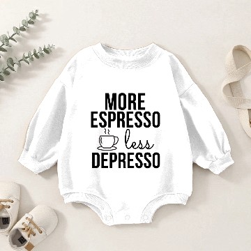 Discover More Espresso Less Depresso blue Baby Romper Sweatshirts