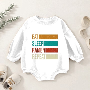 Discover Eat Sleep Ramen Repeat Baby Romper Sweatshirts