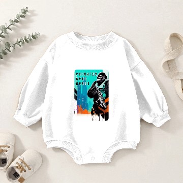 Discover Apex Predator: A Gun-Toting Ape Design 8 Baby Romper Sweatshirts