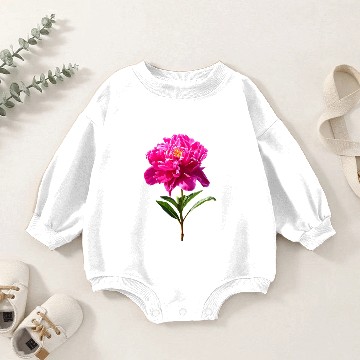 Discover Vivid Pink Peony Baby Romper Sweatshirts