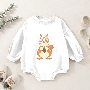 Discover Nerdy Squirrel Nerd Gift Baby Romper Sweatshirts