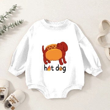 Discover hot dog summer , funny hot dog, hot dog lovers Baby Romper Sweatshirts