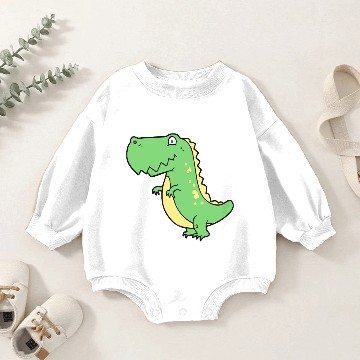 Discover Green T Rex Baby Dinosaur Baby Romper Sweatshirts