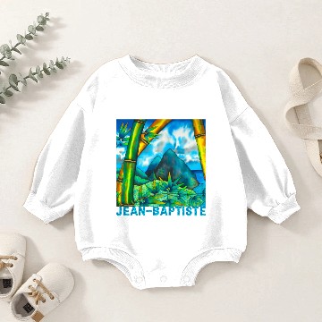 Discover St. Lucia Pitons & Bamboo Baby Romper Sweatshirts